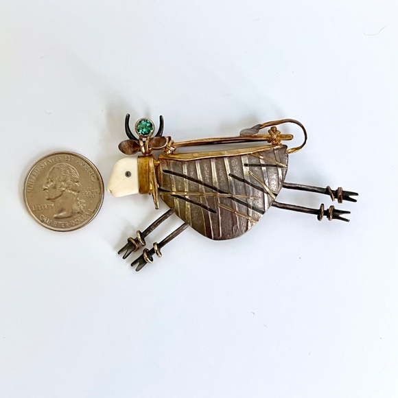 Carolyn Morris Bach Pin Brooch 18K and Sterling Silver - Picture 8 of 11